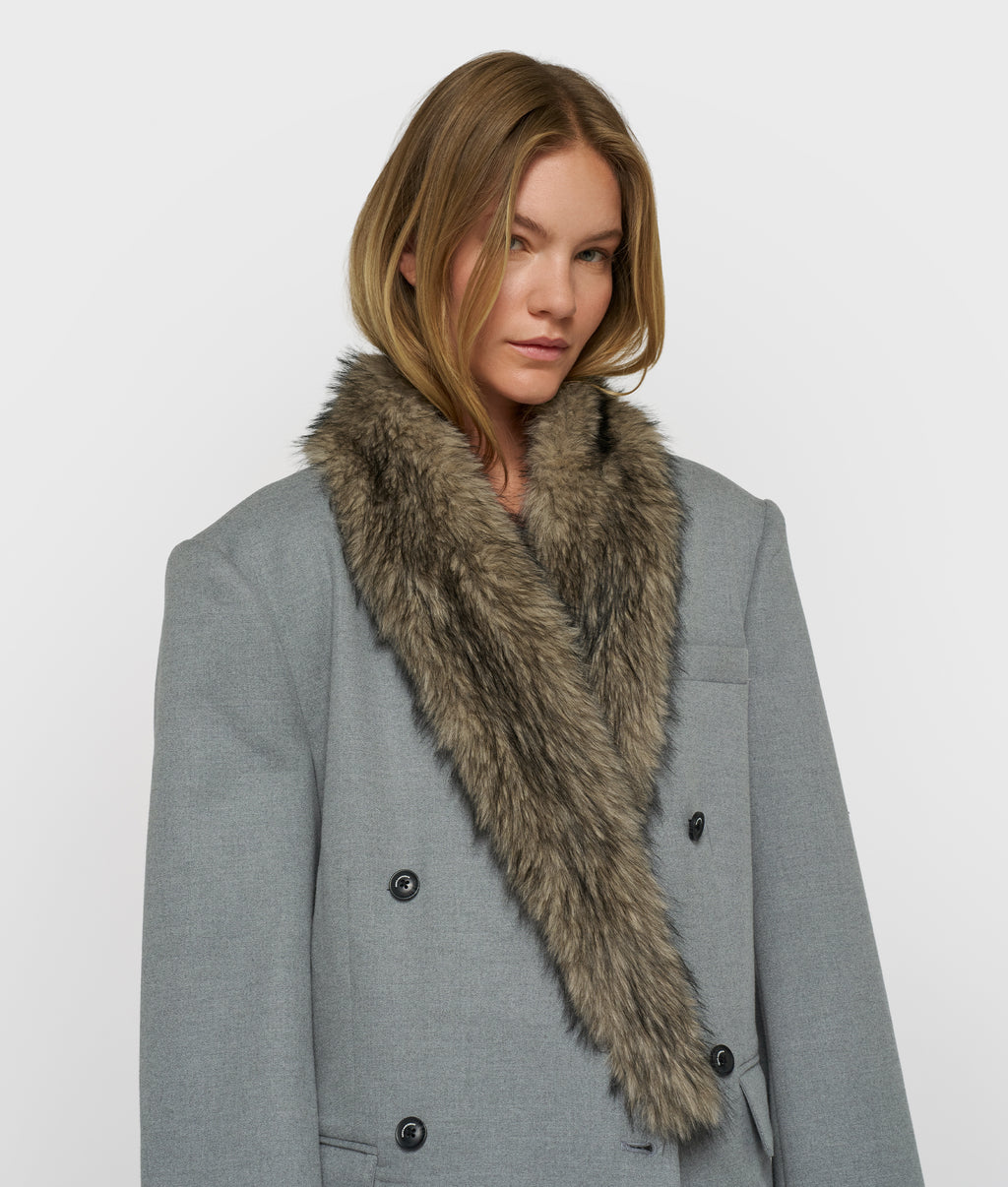 tweekleurige fluffy sjaal | light natural