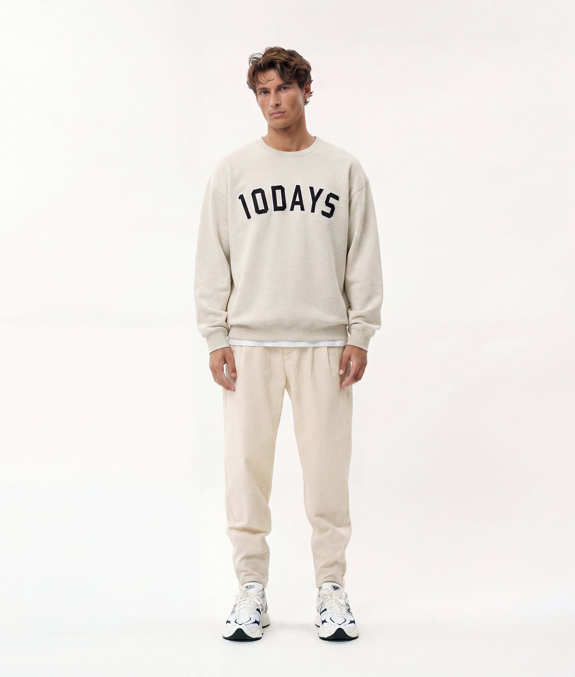 THE STATEMENT SWEATER | soft white melee | 10DAYS | Official