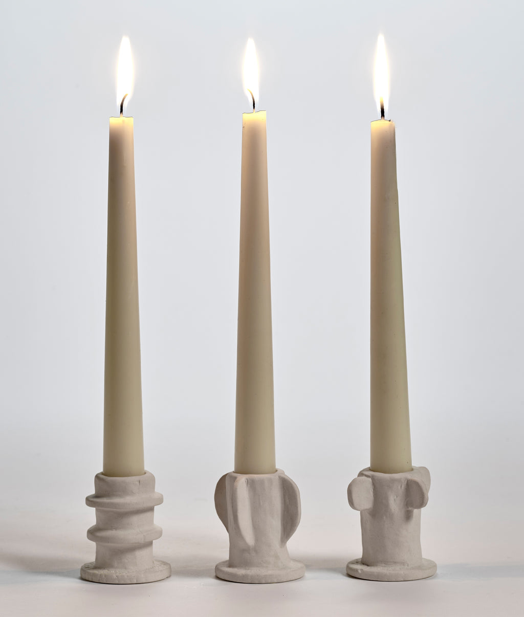 Candle holder 02 set 3 Molly 6CM | soft beige