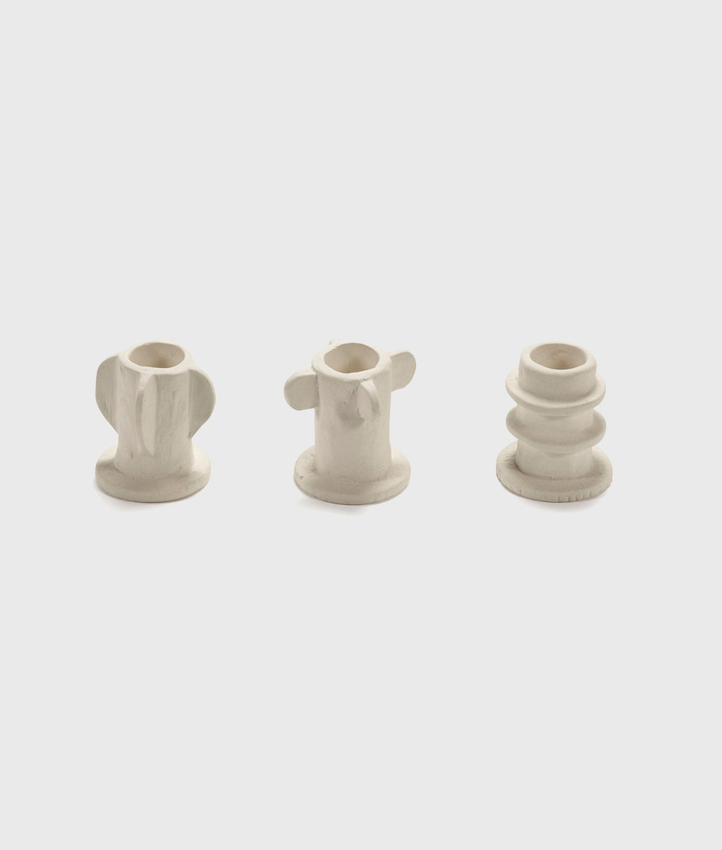 Candle holder 02 set 3 Molly 6CM | soft beige