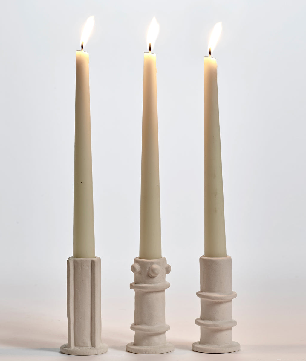 Candle holder 03 set 3 Molly 10CM | soft beige