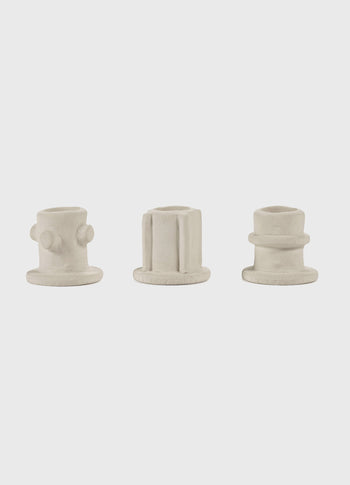 Candle holder 01 set 3 Molly 4CM | soft beige