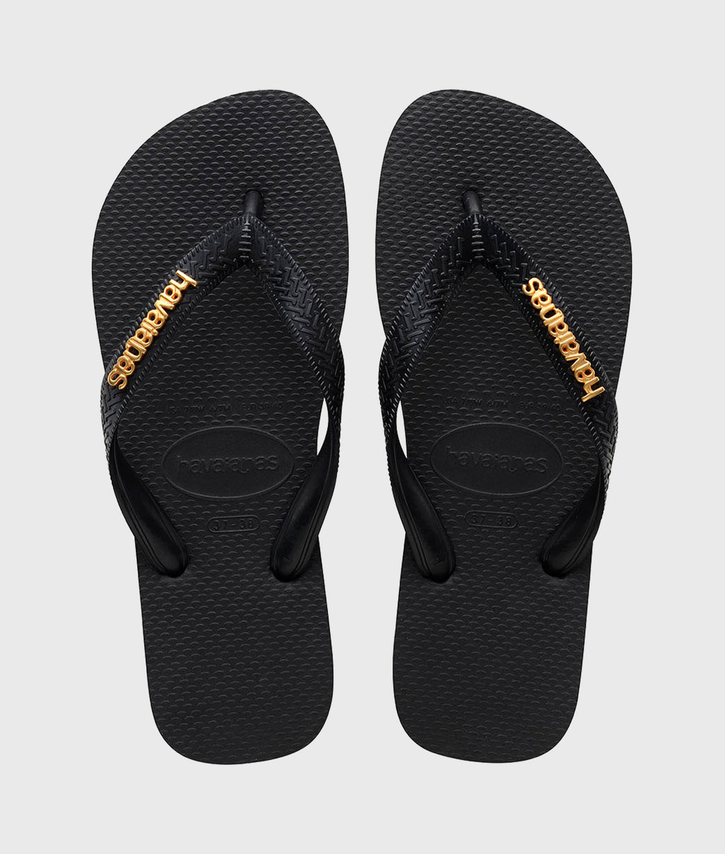 HAVAIANAS TOP LOGO METALLIC | black