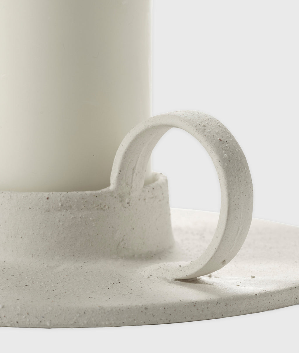 Candle Holder L Beige Mira | soft beige