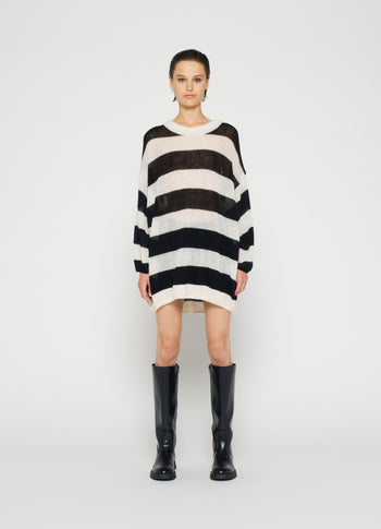 sweater knit stripe | ecru/black