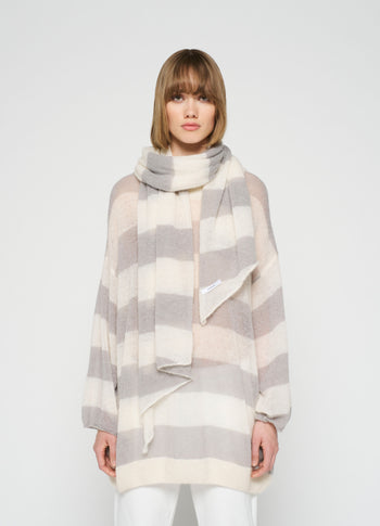 sweater knit stripe | ecru/cloudy