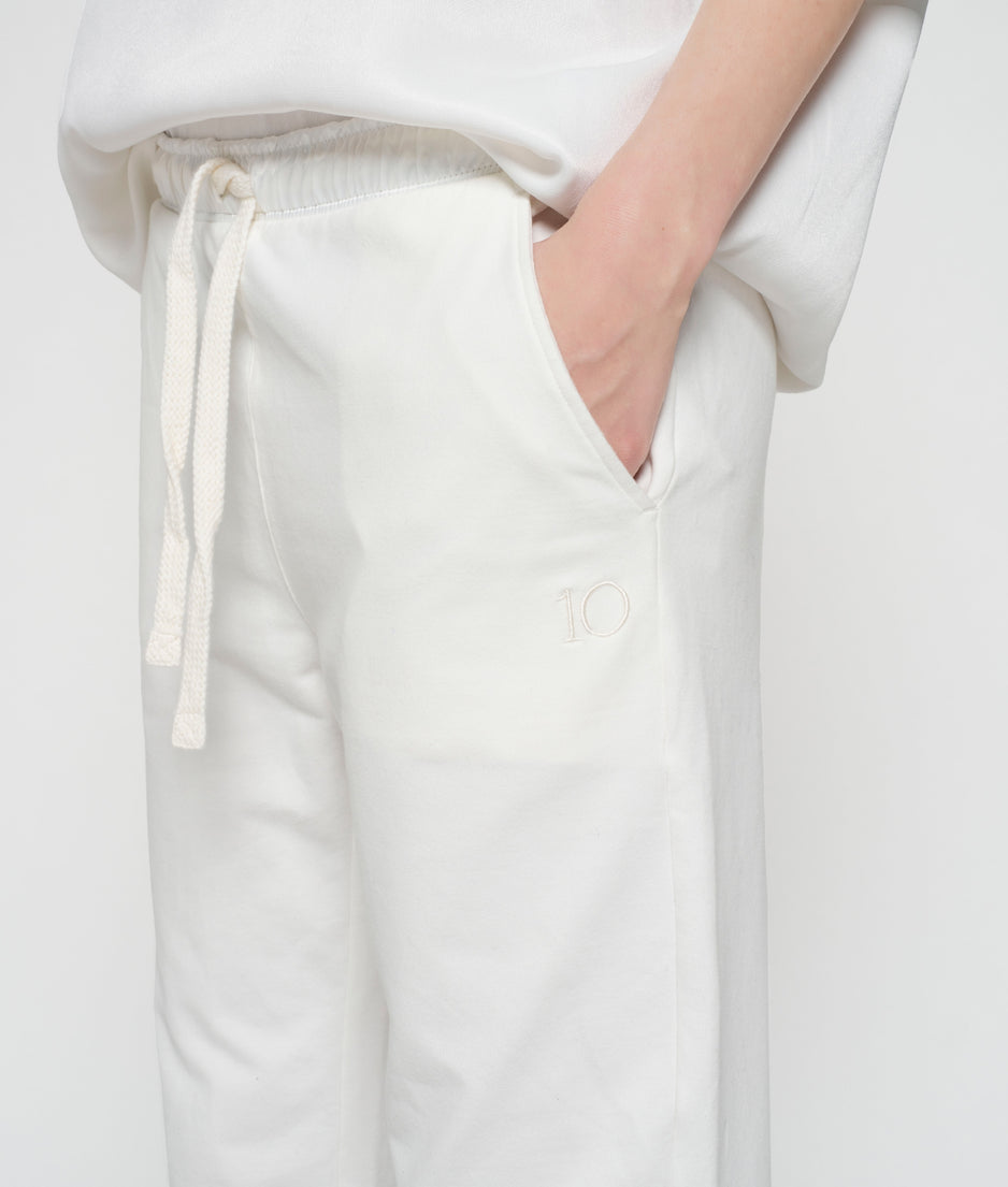cropped jogger flare | ecru