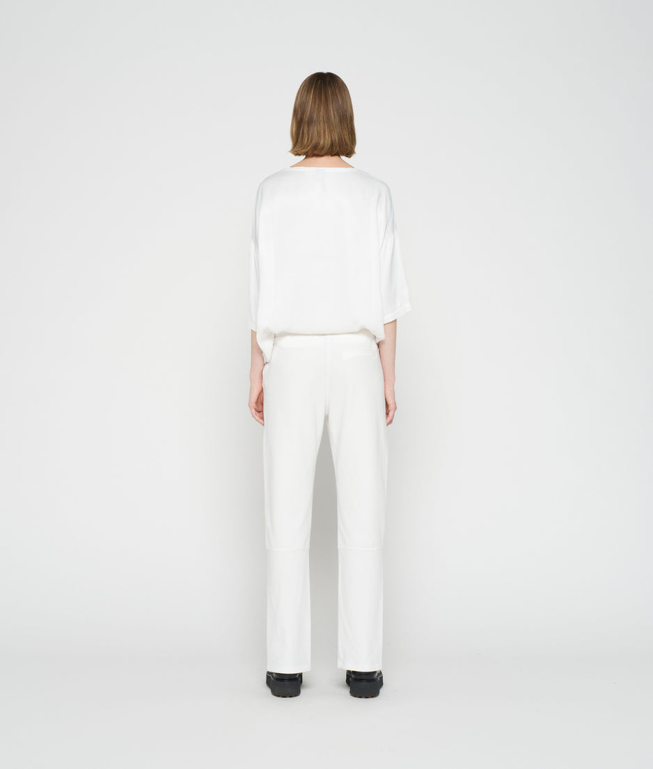 cropped jogger flare | ecru