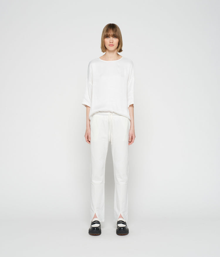 satin blouse | ecru