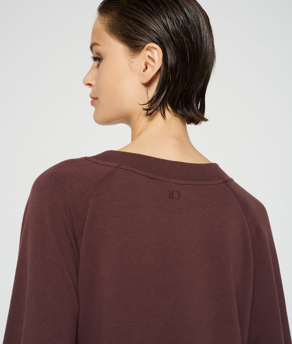 oversized sweater dress | aubergine