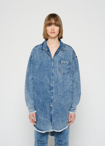 flowy denim shirt | blue denim