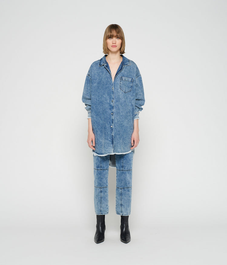 flowy denim shirt | blue denim