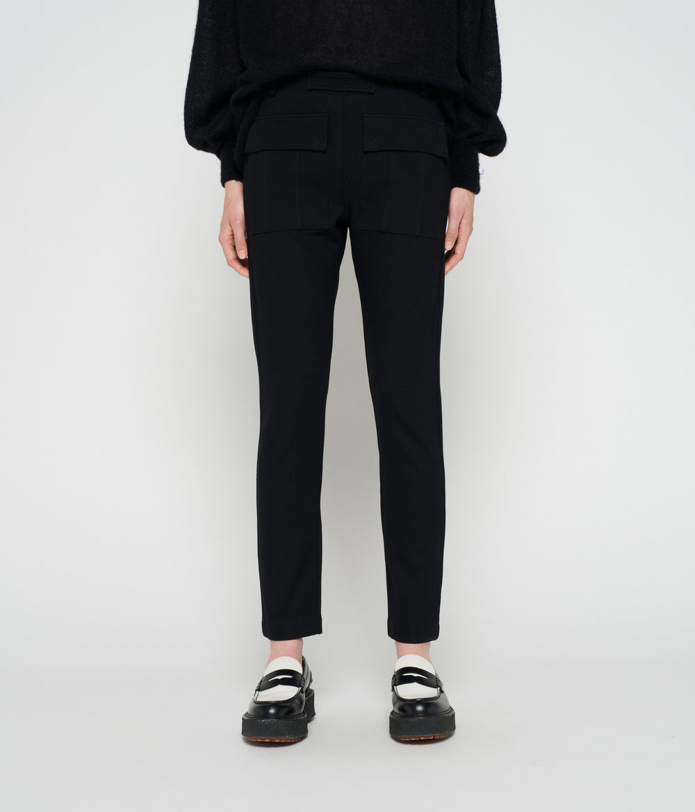 fitted punto pants | black