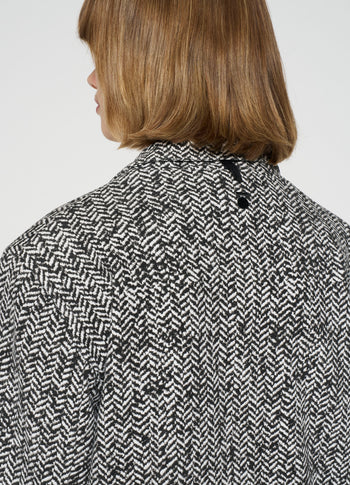statement blazer herringbone | black