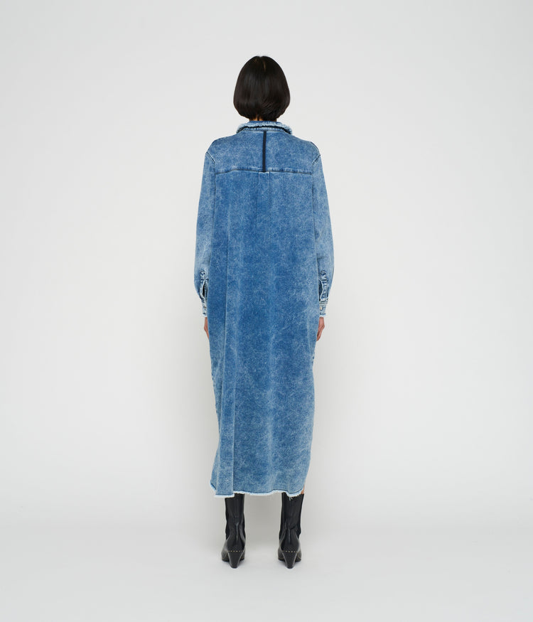 shirt dress jog denim | blue denim