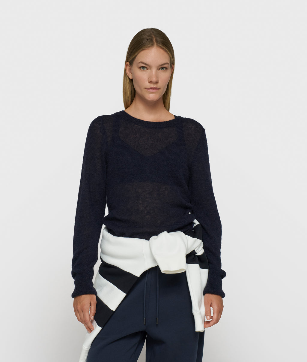 slim thin knit sweater | night sky