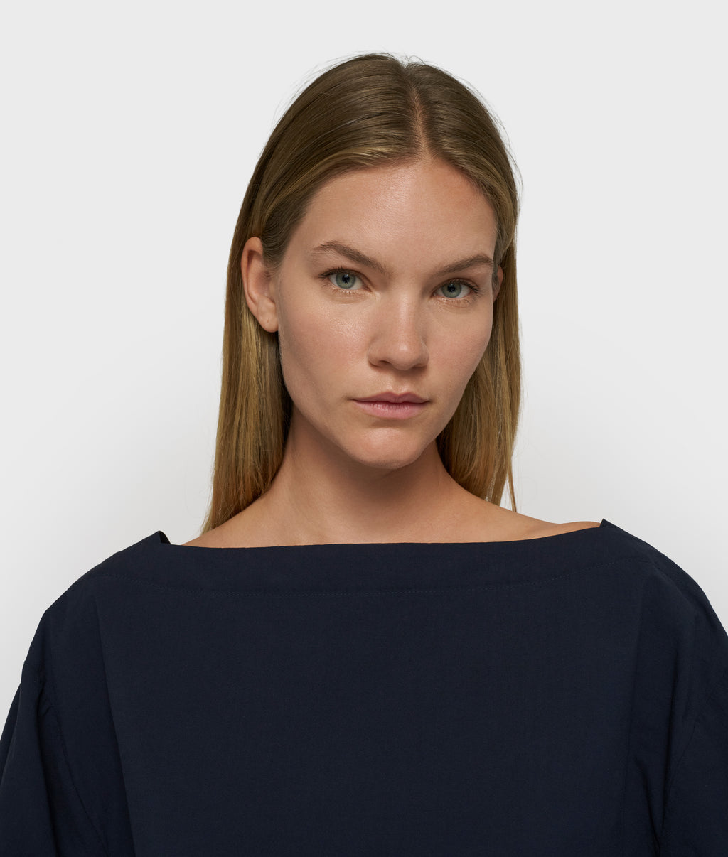 boatneck blouse poplin | night sky