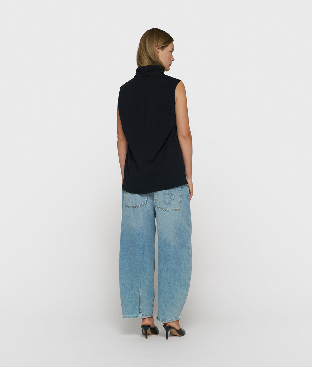 drape top fleece | black
