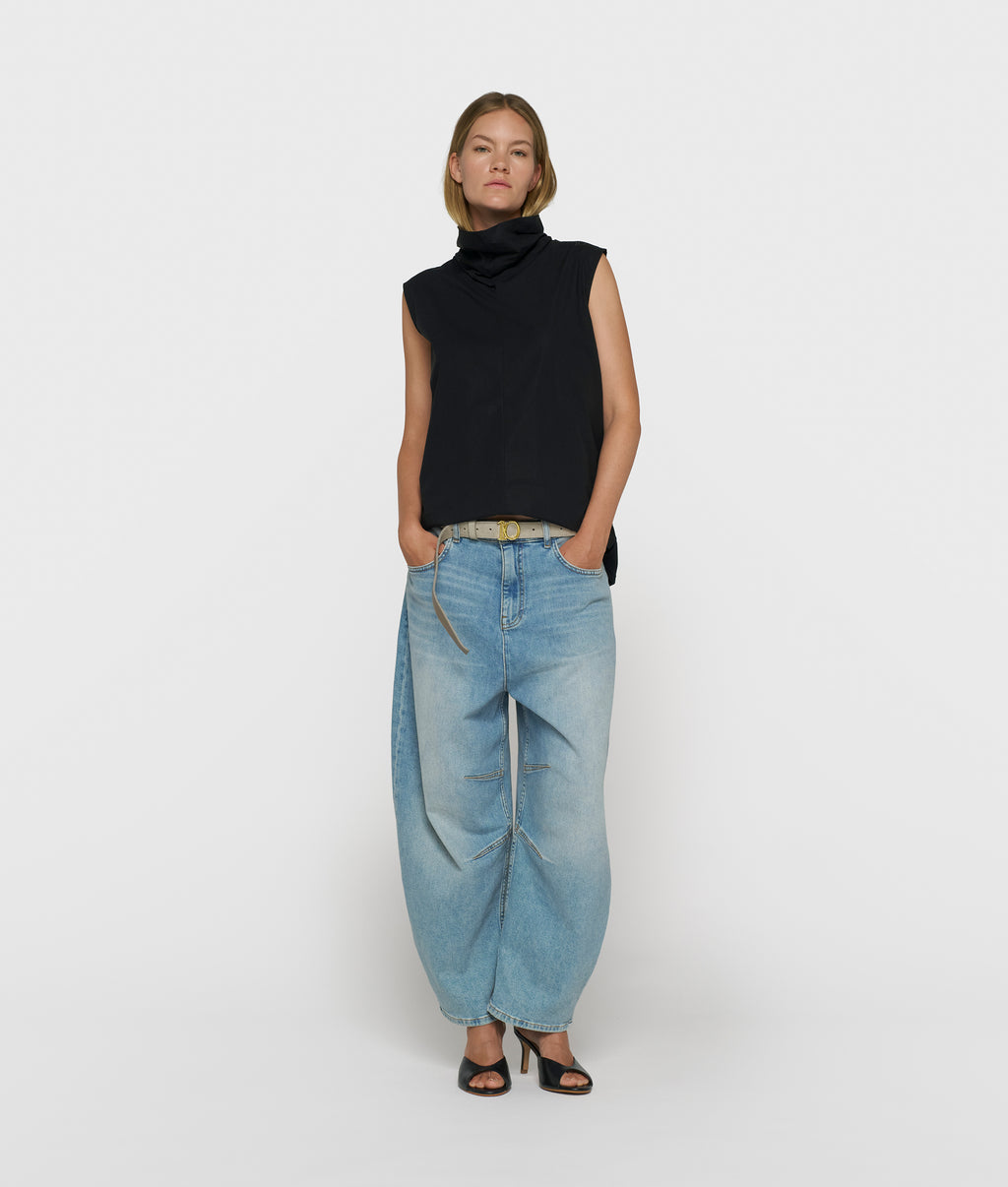 drape top fleece | black