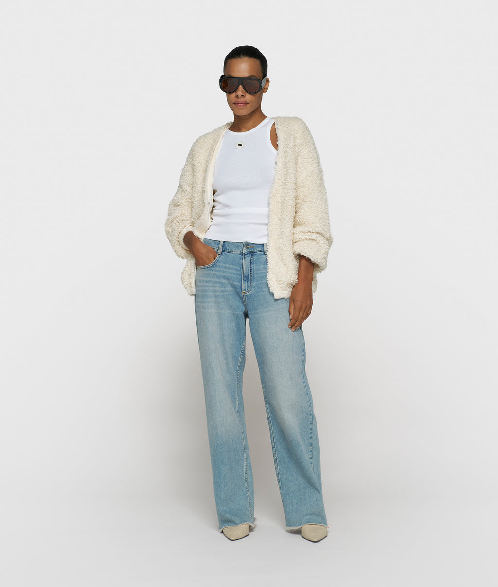 loop knit cardigan | ecru