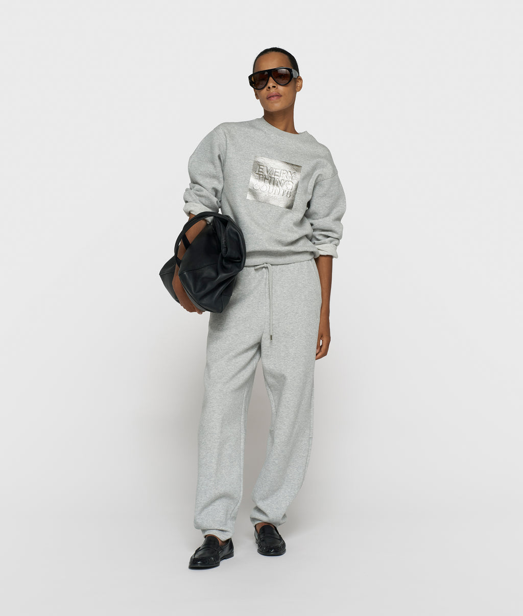 petite statement sweater | light grey melee