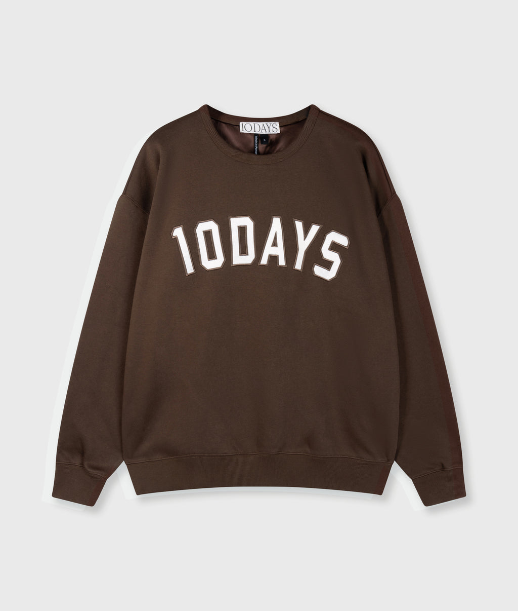 statement sweater met logo | brown