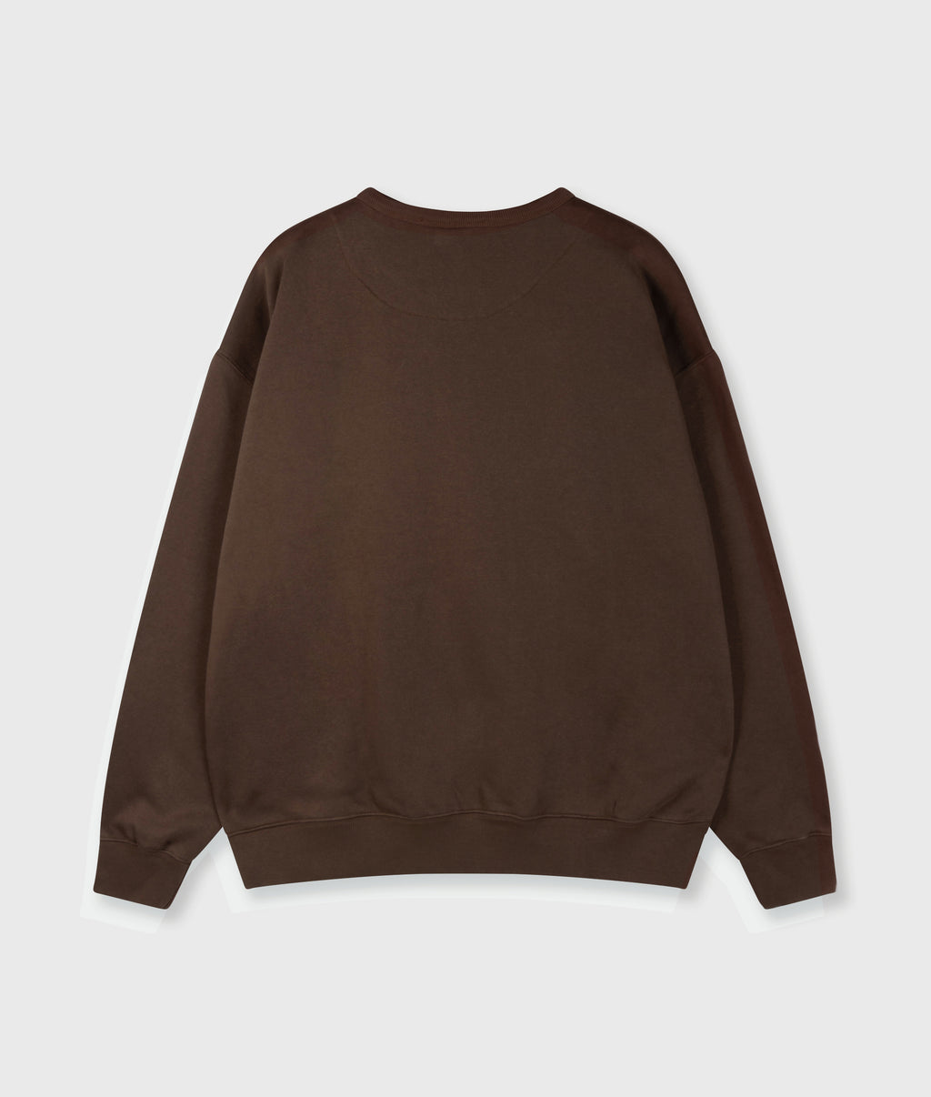 statement sweater met logo | brown