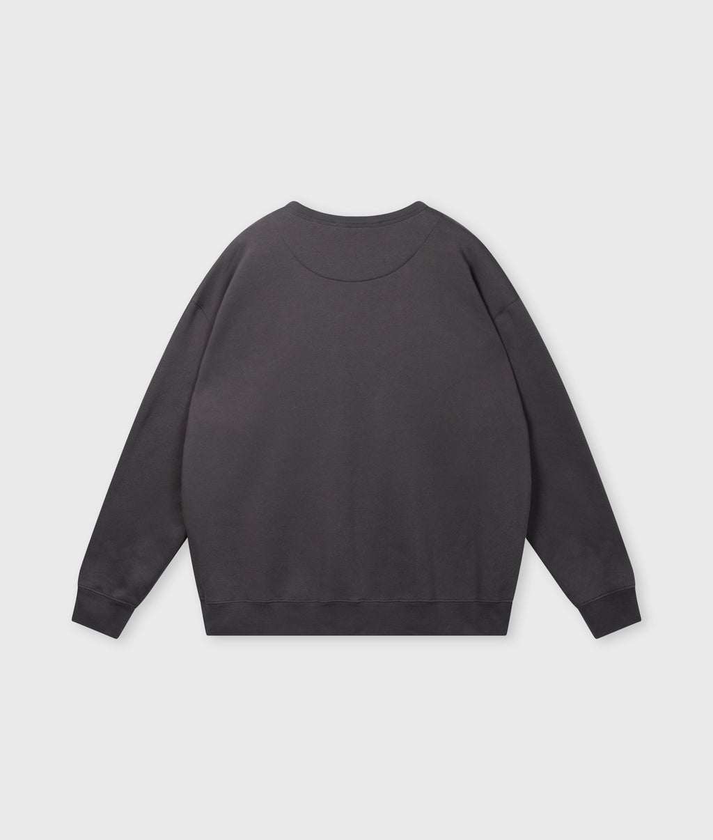 statement sweater logo | steel blue