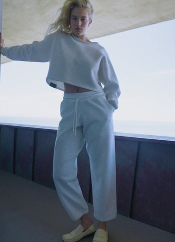 cropped statement sweater | soft white melee