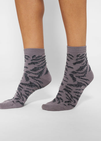 socks zebra | warm taupe